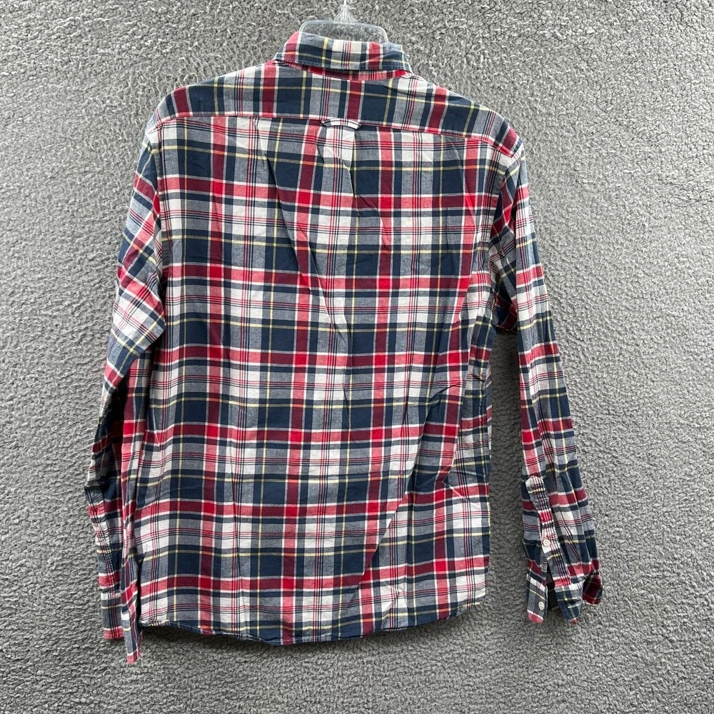 J Crew Mens Indian Madras Plaid Shirt Medium Slim Fit Preppy Heritage Ivy League